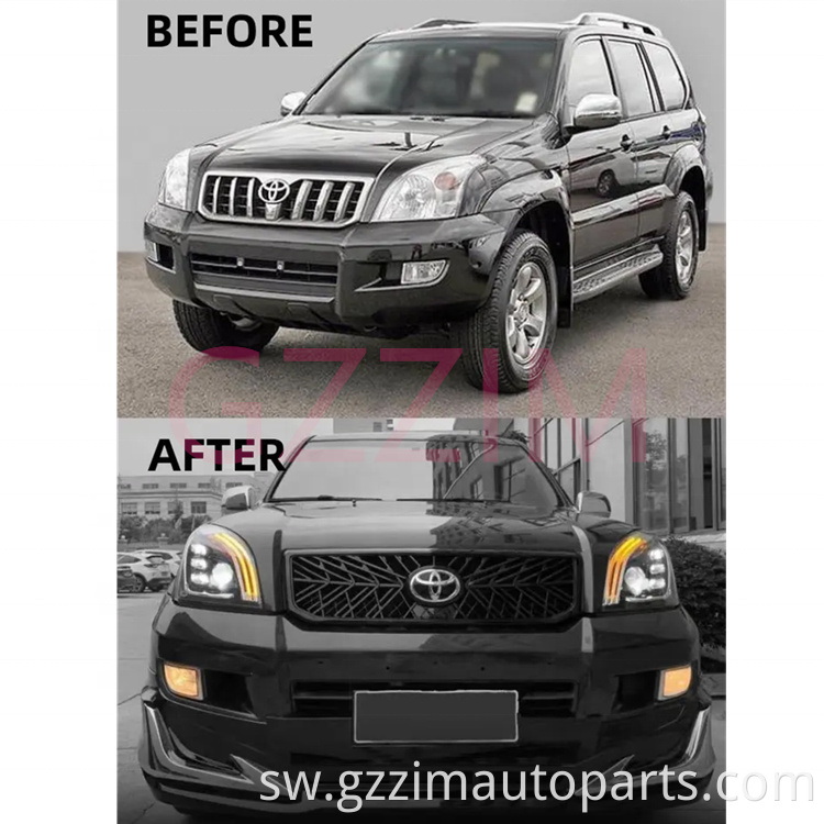 Bidhaa mpya ya gari bumper grille modellista Kit Kit kwa FJ120 Kuboresha hadi Land Cruiser Prado 2003-2009 FJ120 TRD Sport Style